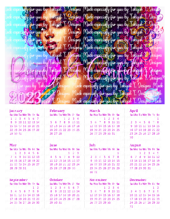 Printable 2023 Beauty & Confidence Calendar - Digital Download